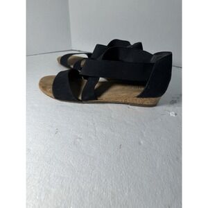 SOUL Naturalizer Womens Goodtimes‎ Cross AnkleStrap Wedge Sandals Black Size 10